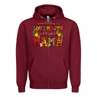 Burgundy somebody's loud mouth softball mama Zipper Hoodie - Jasminsmagicworld