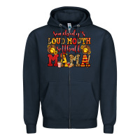 Navy somebody's loud mouth softball mama Zipper Hoodie - Jasminsmagicworld