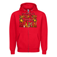 Red somebody's loud mouth softball mama Zipper Hoodie - Jasminsmagicworld