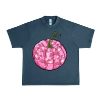 Midnight Navy pink pumpkin with breast cancer ribbons Urban Heavy Tee - RanaPortraitStore