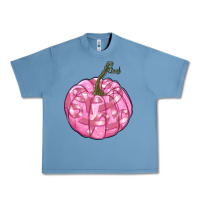 Pebble Blue pink pumpkin with breast cancer ribbons Urban Heavy Tee - RanaPortraitStore