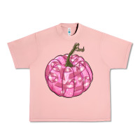 Salmon pink pumpkin with breast cancer ribbons Urban Heavy Tee - RanaPortraitStore