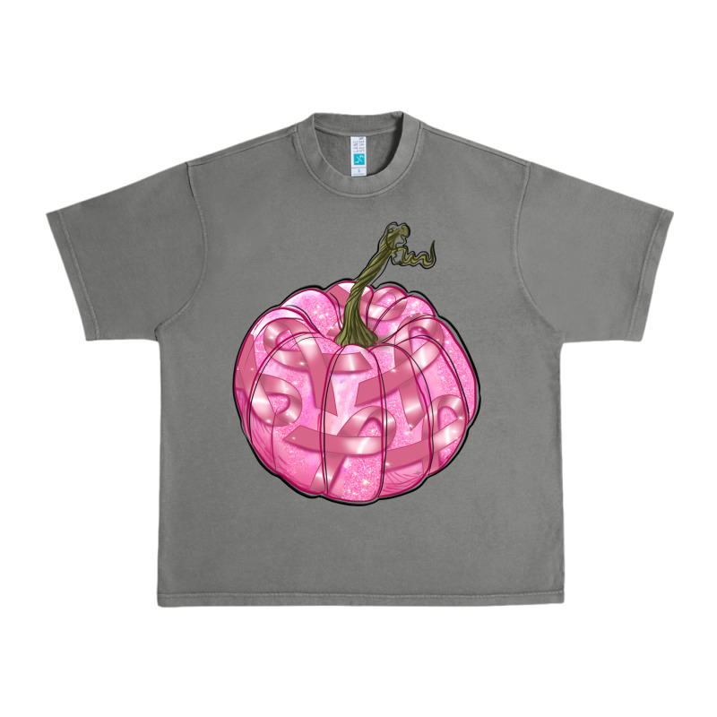 Pink Pumpkin With Breast Cancer Ribbons Urban Heavy Tee by RanaPortraitStore | Teevron