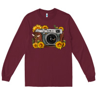 Sunflower Bee Vintage Camera Long Sleeve Tee | Teevron