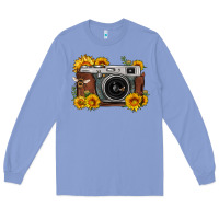Colony Blue sunflower bee vintage camera Long Sleeve Tee - FaDigitalArtStudio