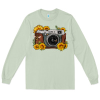 Matcha sunflower bee vintage camera Long Sleeve Tee - FaDigitalArtStudio