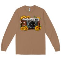 Toasted Coconut sunflower bee vintage camera Long Sleeve Tee - FaDigitalArtStudio