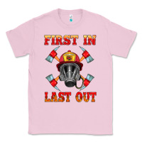 Bubblegum Pink firefighter face mask with axes Classic Tee - HRA Design Shop