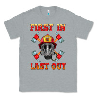 Heather Grey firefighter face mask with axes Classic Tee - HRA Design Shop
