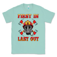 Seafoam firefighter face mask with axes Classic Tee - HRA Design Shop