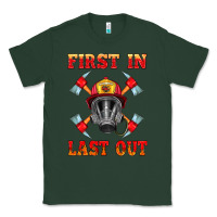 Sports Green firefighter face mask with axes Classic Tee - HRA Design Shop