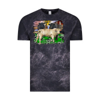 Cloud Black charolais bull black angus cattle and bull with barnyard and cowhide Vintage Tee - RanaPortraitStore