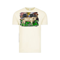 Vintage Arctic charolais bull black angus cattle and bull with barnyard and cowhide Vintage Tee - RanaPortraitStore