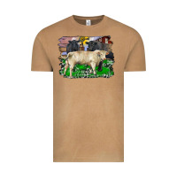 Vintage Camel charolais bull black angus cattle and bull with barnyard and cowhide Vintage Tee - RanaPortraitStore