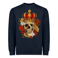 Navy Skull King Heavyweight Sweatshirt - RanaPortraitStore