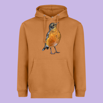 American Robin Bird Heavyweight Hoodie Designed By Lillyallendesigns