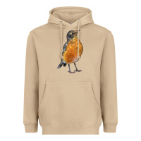 Mushroom American Robin Bird Heavyweight Hoodie - LillyAllenDesigns