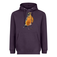 Plum American Robin Bird Heavyweight Hoodie - LillyAllenDesigns