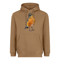 Toasted Coconut American Robin Bird Heavyweight Hoodie - LillyAllenDesigns