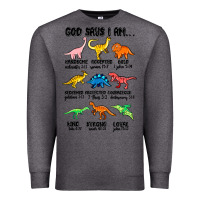 Charcoal Heather god says i am dinosaurs handsome Premium Sweatshirt - MaliasSmallBusiness