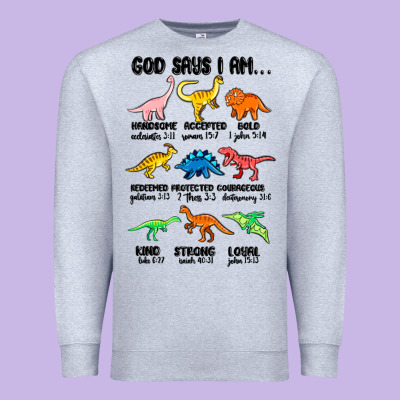God Says I Am Dinosaurs Handsome Premium Sweatshirt Designed By Maliassmallbusiness