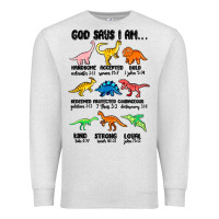 Oatmeal Heather god says i am dinosaurs handsome Premium Sweatshirt - MaliasSmallBusiness