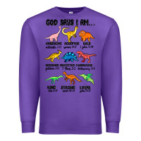 Purple god says i am dinosaurs handsome Premium Sweatshirt - MaliasSmallBusiness