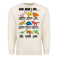 Sandshell god says i am dinosaurs handsome Premium Sweatshirt - MaliasSmallBusiness