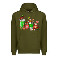 Army Green Elf coffee cups Premium Hoodie - NancyCooperArtShop
