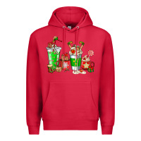 Cardinal Elf coffee cups Premium Hoodie - NancyCooperArtShop