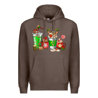 Coffee Elf coffee cups Premium Hoodie - NancyCooperArtShop