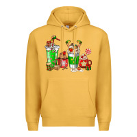 Mustard Elf coffee cups Premium Hoodie - NancyCooperArtShop
