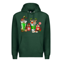 Sports Green Elf coffee cups Premium Hoodie - NancyCooperArtShop