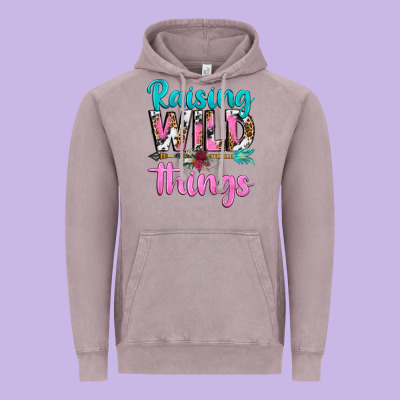 Raising Wild Things Vintage Hoodie Designed By Texasbilliewilder