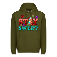 Army Green stay sweet Premium Hoodie - AdoDesignShop