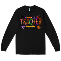 Black teacher halloween Long Sleeve Tee - RacoonDesign