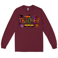 Burgundy teacher halloween Long Sleeve Tee - RacoonDesign