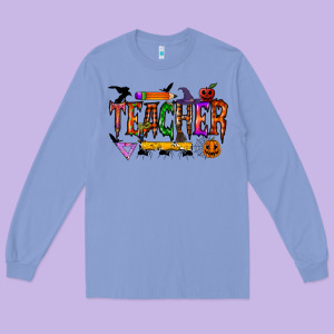 Teacher Halloween Long Sleeve Tee Designed By Racoondesign