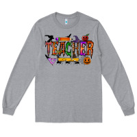 Heather Grey teacher halloween Long Sleeve Tee - RacoonDesign