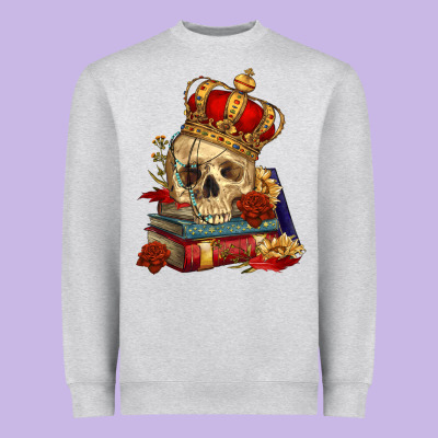 Heavyweight Sweatshirt Skull With Crown