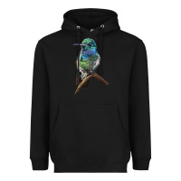 Black Ruby Throcuted Hummingbird Heavyweight Hoodie - LillyAllenDesigns