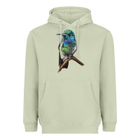 Matcha Ruby Throcuted Hummingbird Heavyweight Hoodie - LillyAllenDesigns