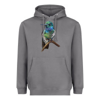 Storm Ruby Throcuted Hummingbird Heavyweight Hoodie - LillyAllenDesigns