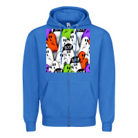 True Royal boo ghosts seamless pattern Zipper Hoodie - BundleAndBundleShop
