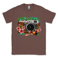 Chestnut floral lotus leaf film roll vintage camera Classic Tee - FaDigitalArtStudio
