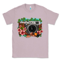 Lilac floral lotus leaf film roll vintage camera Classic Tee - FaDigitalArtStudio