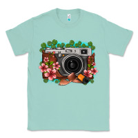 Seafoam floral lotus leaf film roll vintage camera Classic Tee - FaDigitalArtStudio