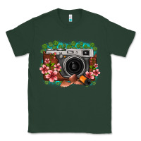 Sports Green floral lotus leaf film roll vintage camera Classic Tee - FaDigitalArtStudio