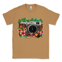 Toasted Coconut floral lotus leaf film roll vintage camera Classic Tee - FaDigitalArtStudio