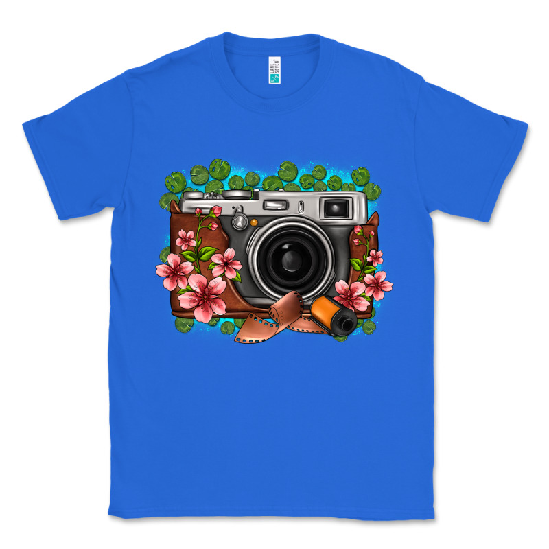 Floral Lotus Leaf Film Roll Vintage Camera Classic Tee by FaDigitalArtStudio | Teevron